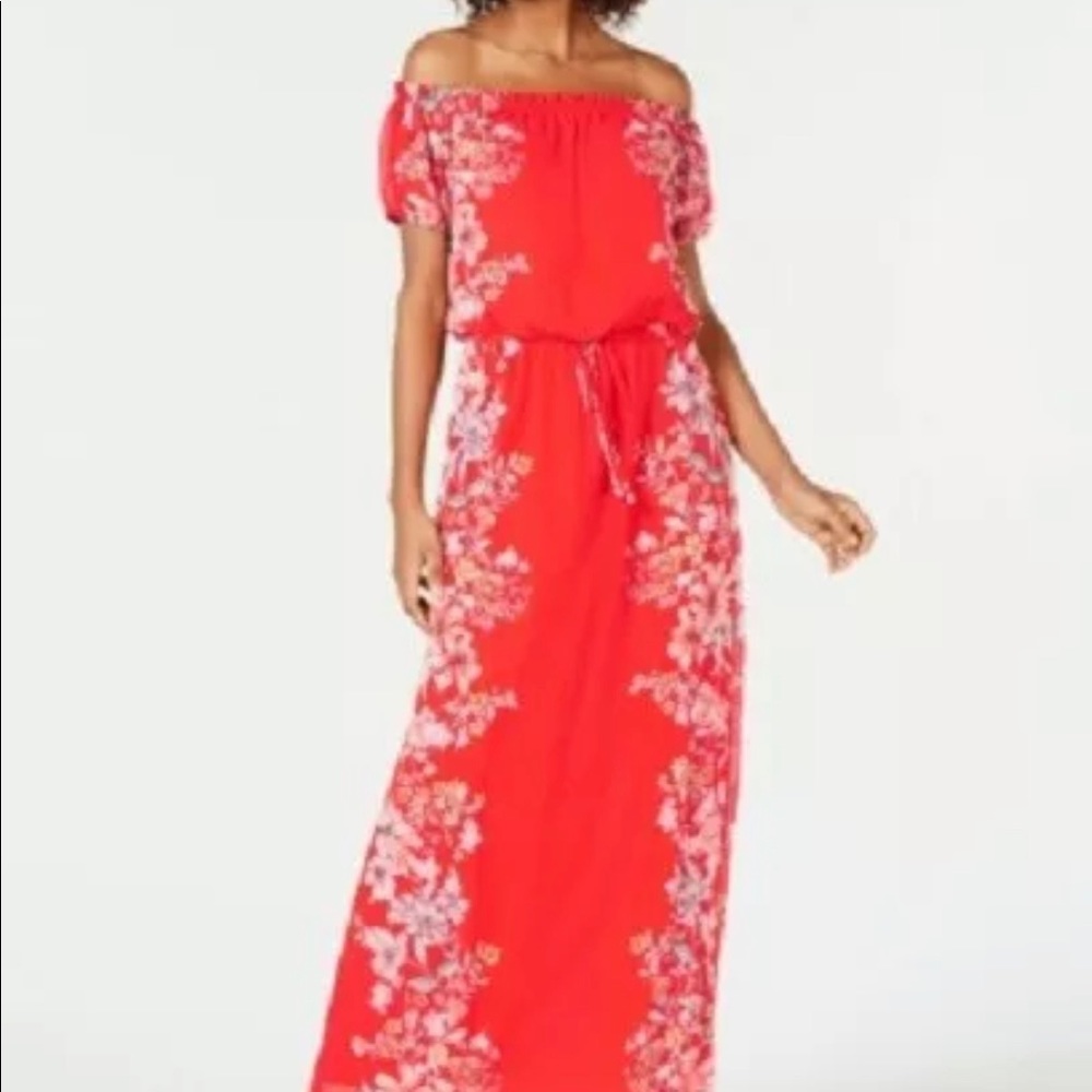 City Studios Juniors' Off-the-Shoulder Maxi Dress